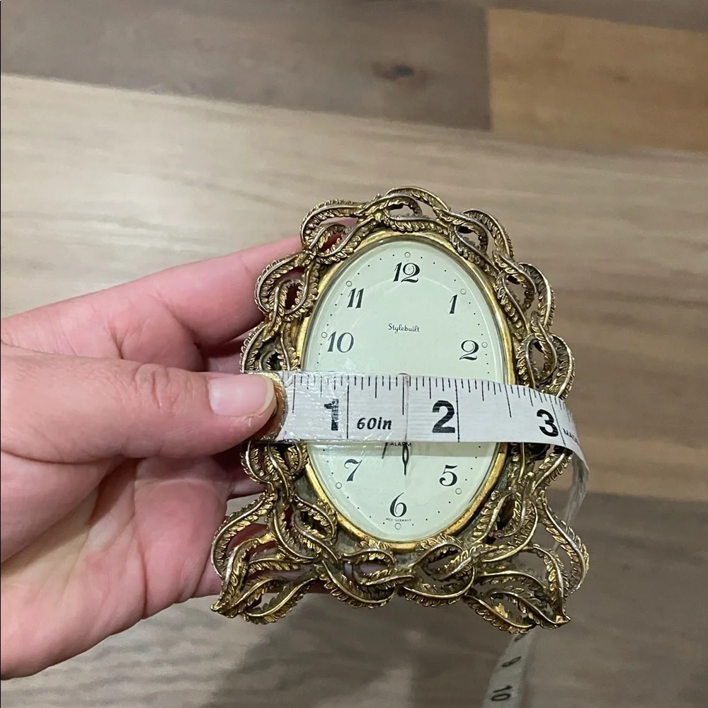 Stylebuilt Wind-up Alarm Clock Ornate Metal Case Vintage Rare Made In Germany